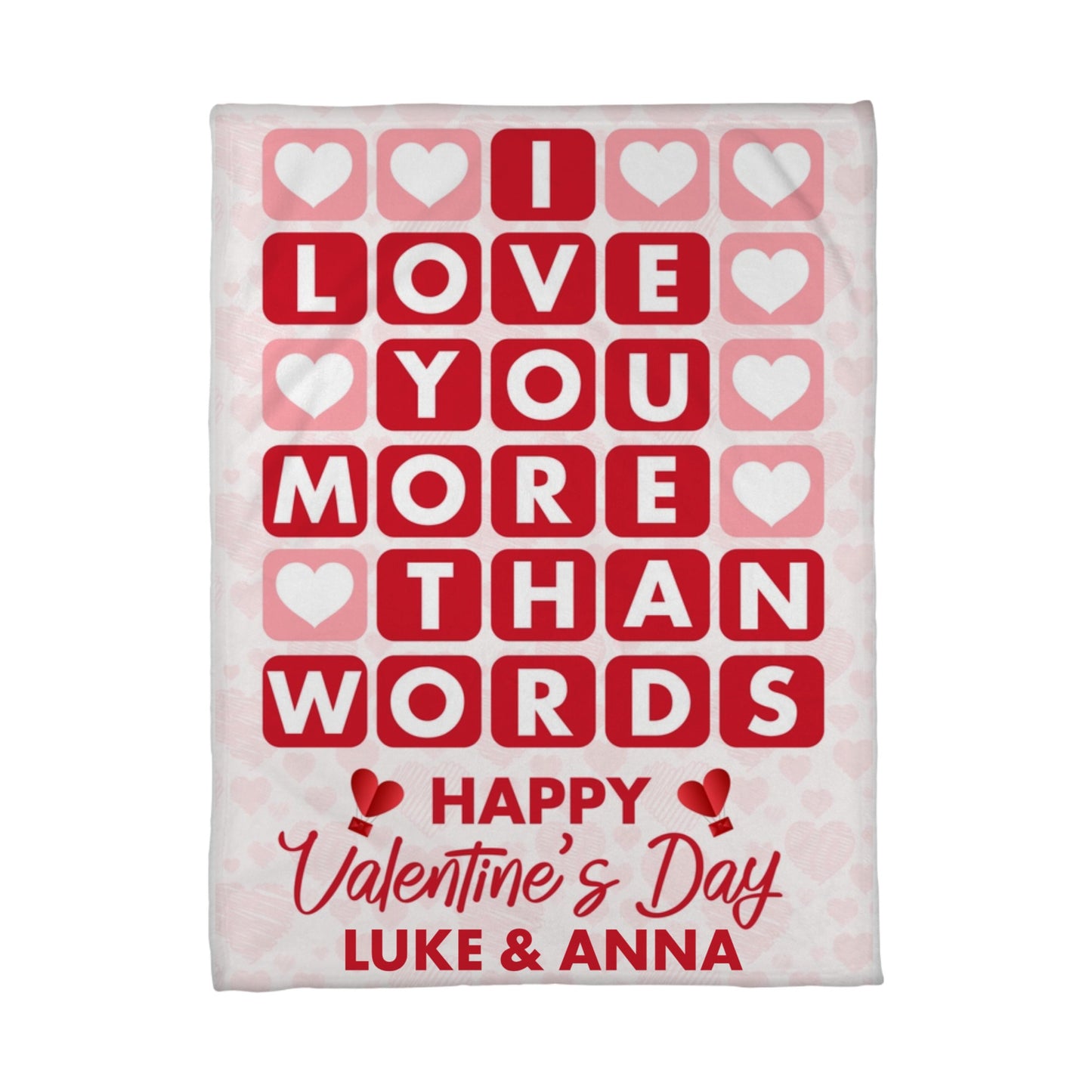 I Love You More Fleece Blanket – Personalized Valentine Couple Blanket