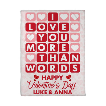 I Love You More Fleece Blanket – Personalized Valentine Couple Blanket