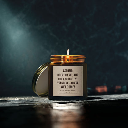 Funny Scorpio Zodiac Scented Candle for Cozy Vibes