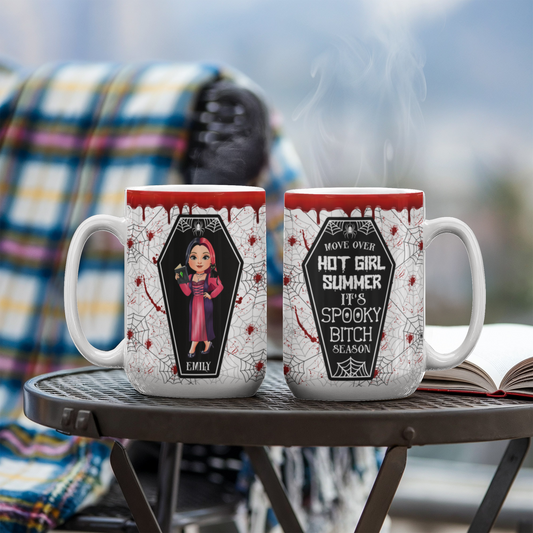Personalized “Spooky Bitch Season” Halloween Mug – Custom Name