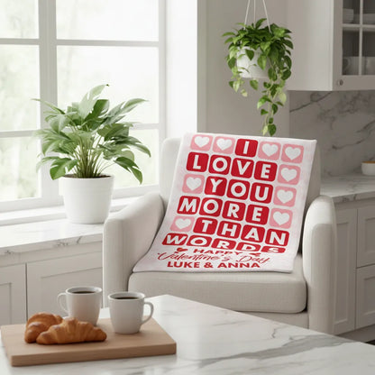 I Love You More Fleece Blanket – Personalized Valentine Couple Blanket