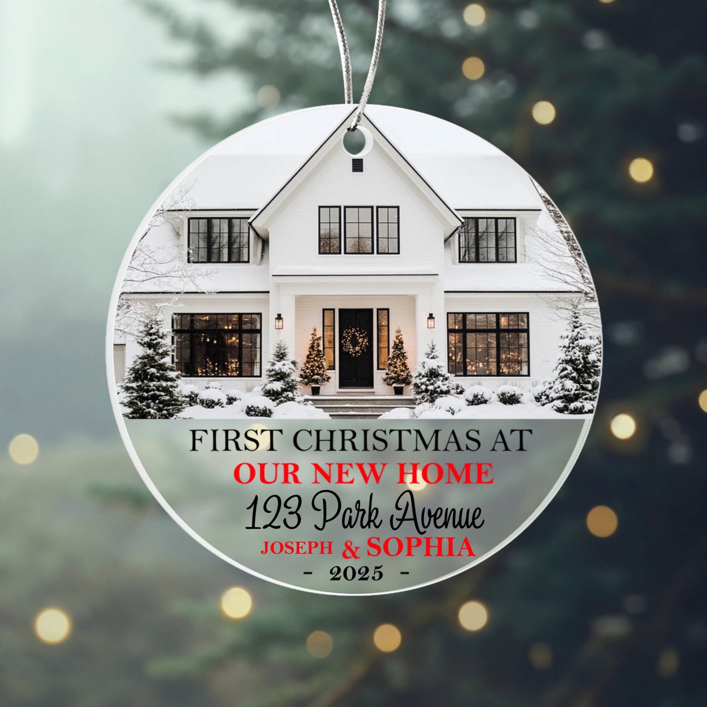 First Christmas at Our New Home Personalized Acrylic Ornament 2025 – Custom House Ornament, New Homeowner Gift Keepsake