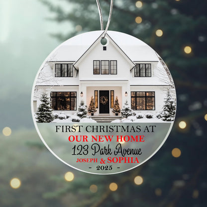 First Christmas at Our New Home Personalized Acrylic Ornament 2025 – Custom House Ornament, New Homeowner Gift Keepsake
