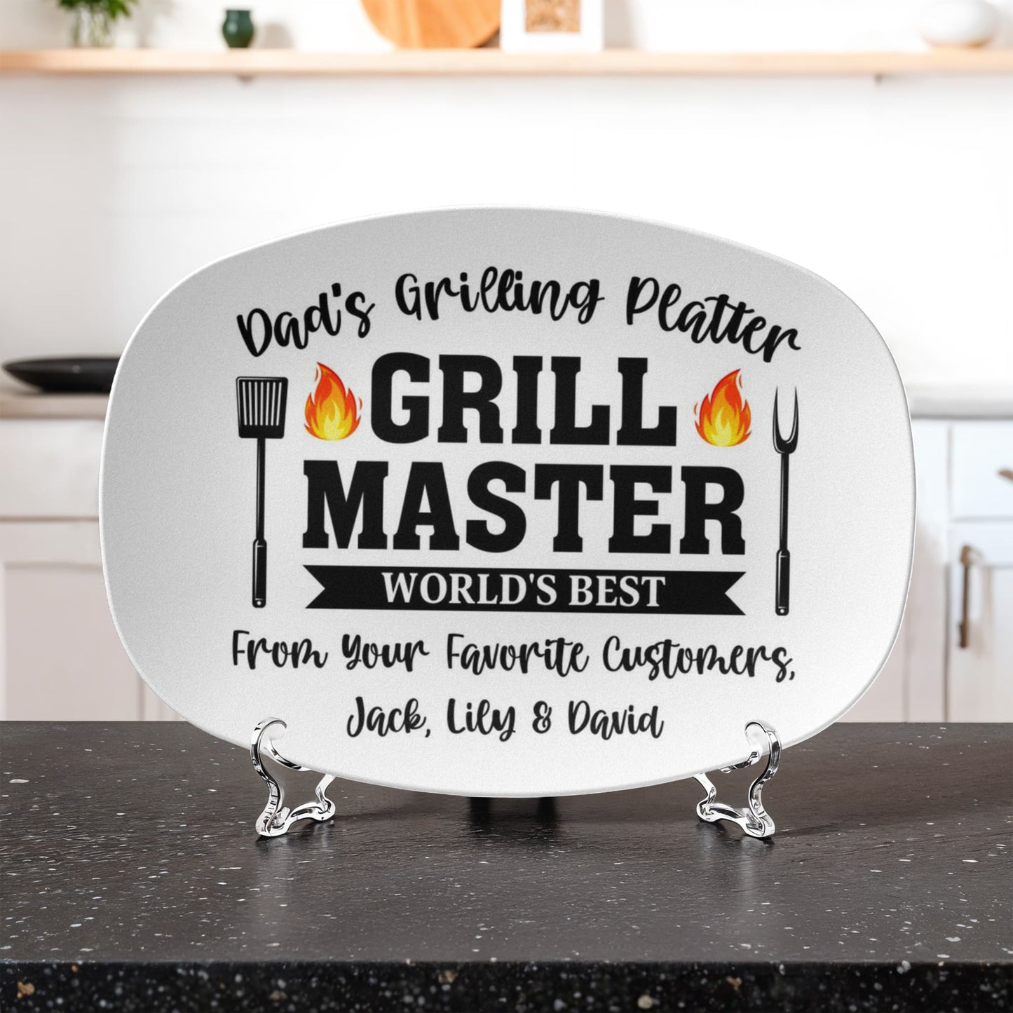 Personalized Grill Master Platter for Dad – Father’s Day BBQ Gift