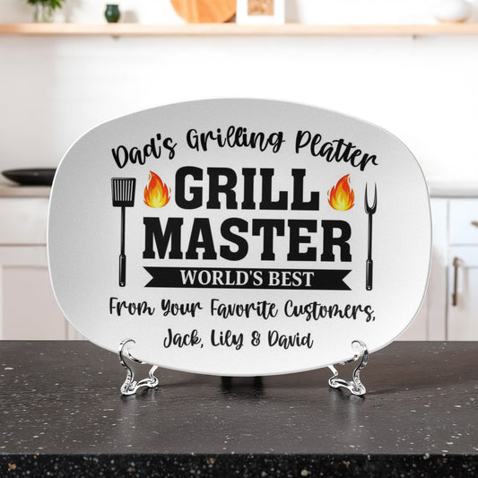 Personalized Grill Master Platter for Dad – Father’s Day BBQ Gift