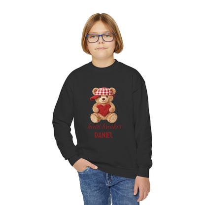 Heart Breaker Teddy Bear Personalized Kids (Boys) Sweatshirt