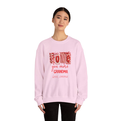 Personalized Grandma Valentine Sweatshirt — Custom Grandma Valentine's Day Crewneck