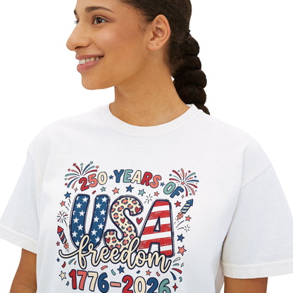 USA Freedom 250th Anniversary Women's Boxy Tee