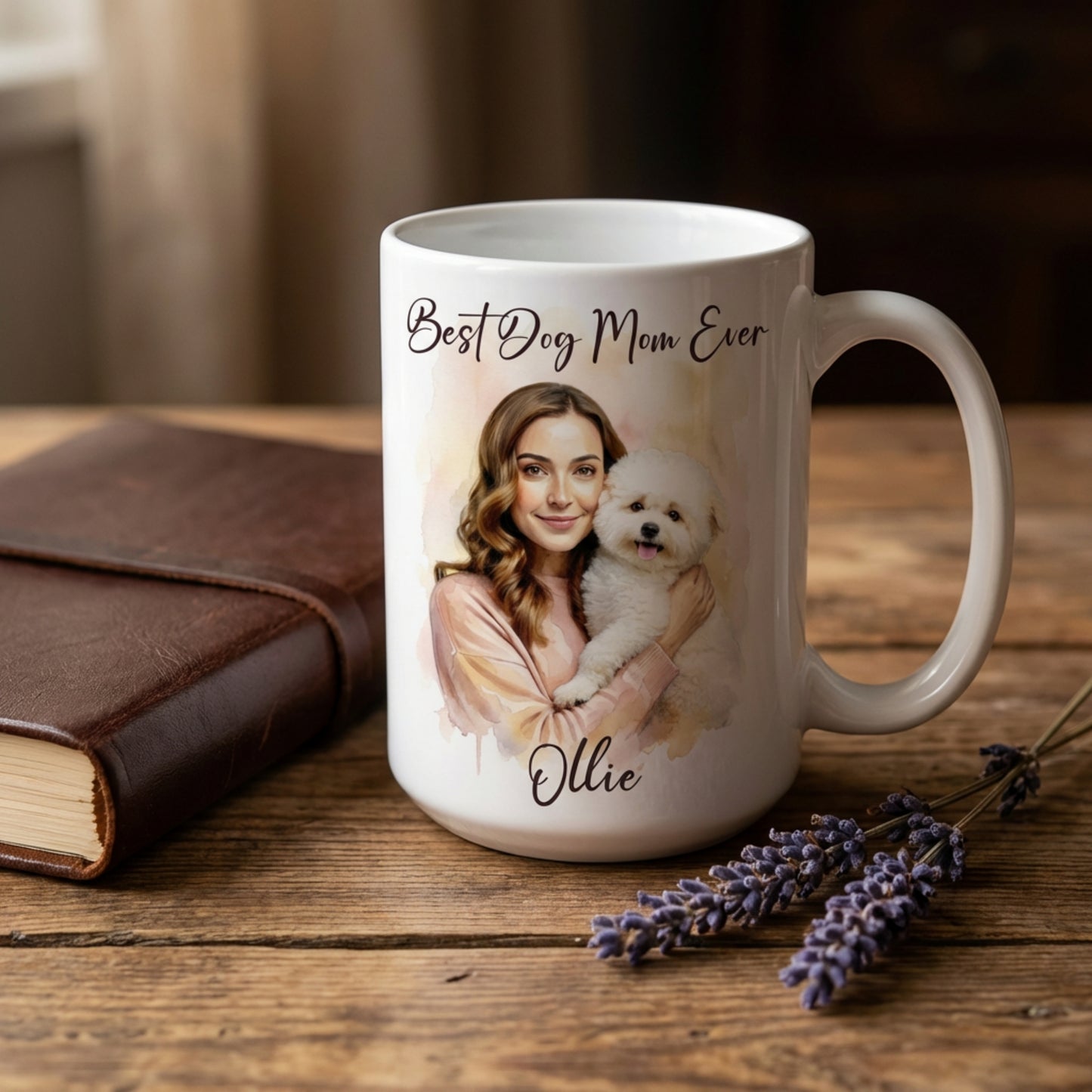 Personalized Dog Mom Mug, Custom Photo Gift, Best Dog Mom Ever Mug, Dog Lover Present, Gift for Her, Custom Name Mug, Pet Owner Gift