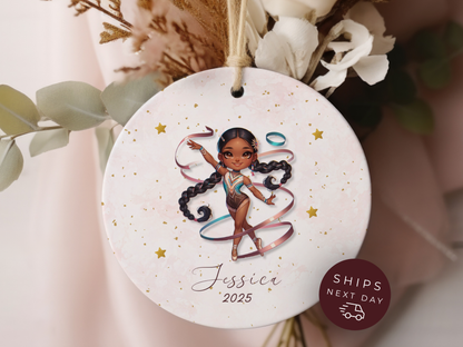 Personalized Gymnastics Ornament – Custom Gymnast Christmas Ornament for Girls – Rhythmic Gymnast Gift – Gymnastics Team Keepsake 2025