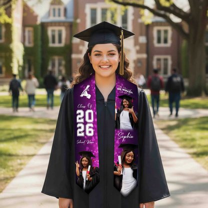 Personalized Graduation Stole Class of 2026 – Custom Name, Photo & Funny Quote Graduation Sash, Unique Senior Gift