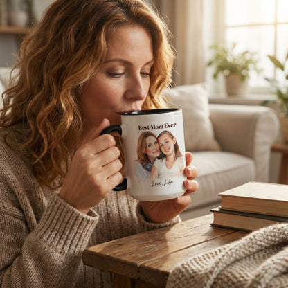 Personalized Custom Mug, Best Mom Ever Gift, Mother's Day Coffee Cup, Photo Mug, Personalized Gift for Mom, Custom Message Mug