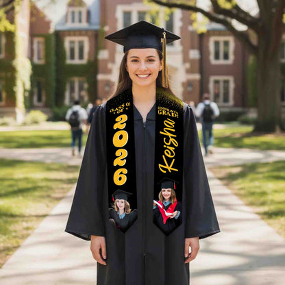 Custom senior graduation sash with funny quote design