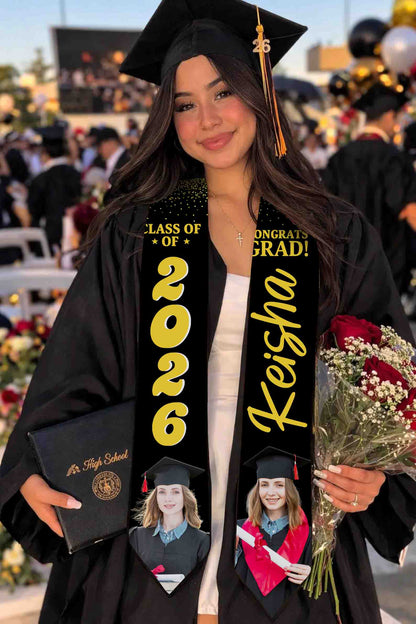 Custom senior graduation sash with funny quote design