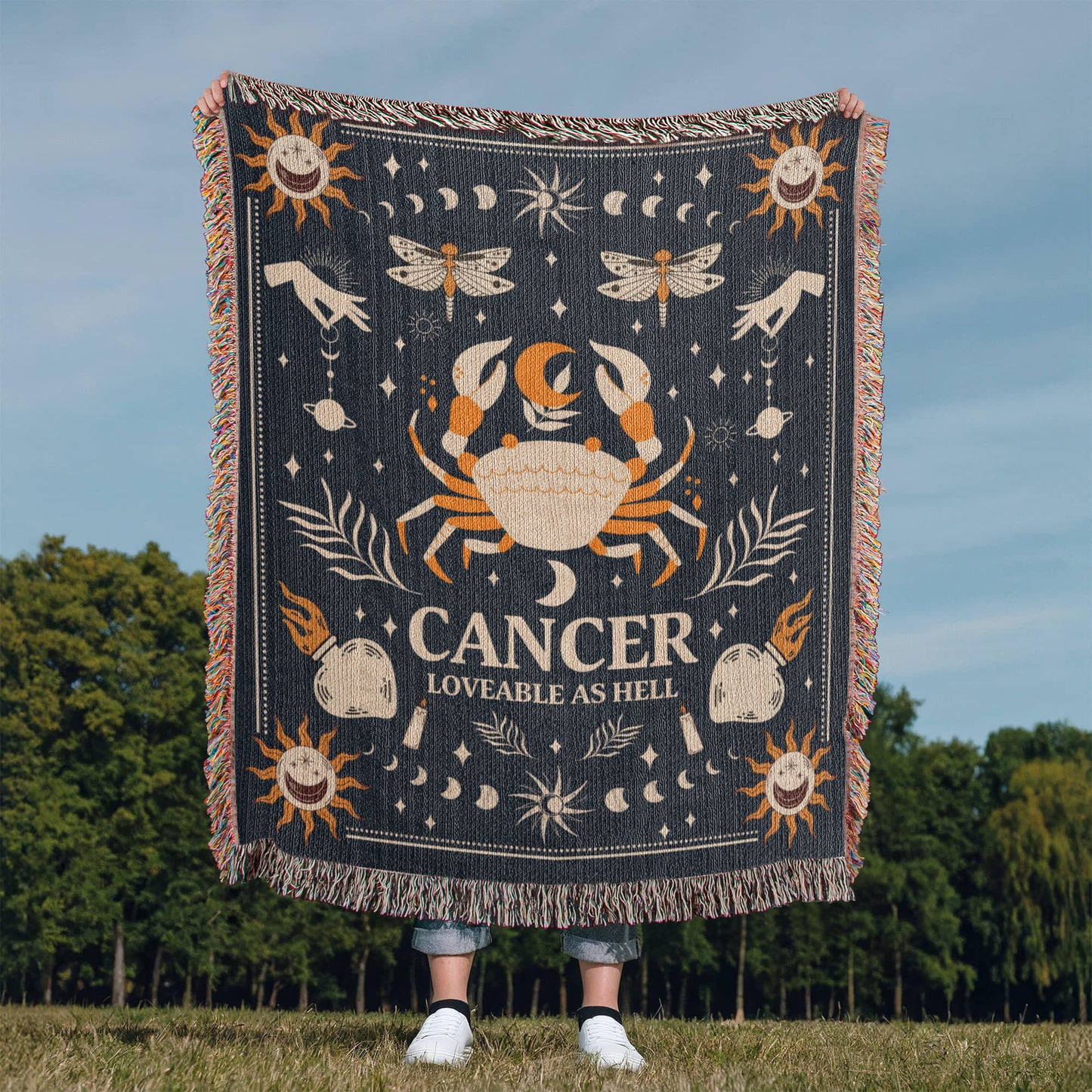 Zodiac Woven Blanket – Personalized Astrology Throw for Signs