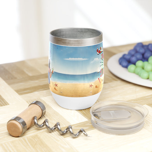 coastal design insulated cup for hot and cold drinks