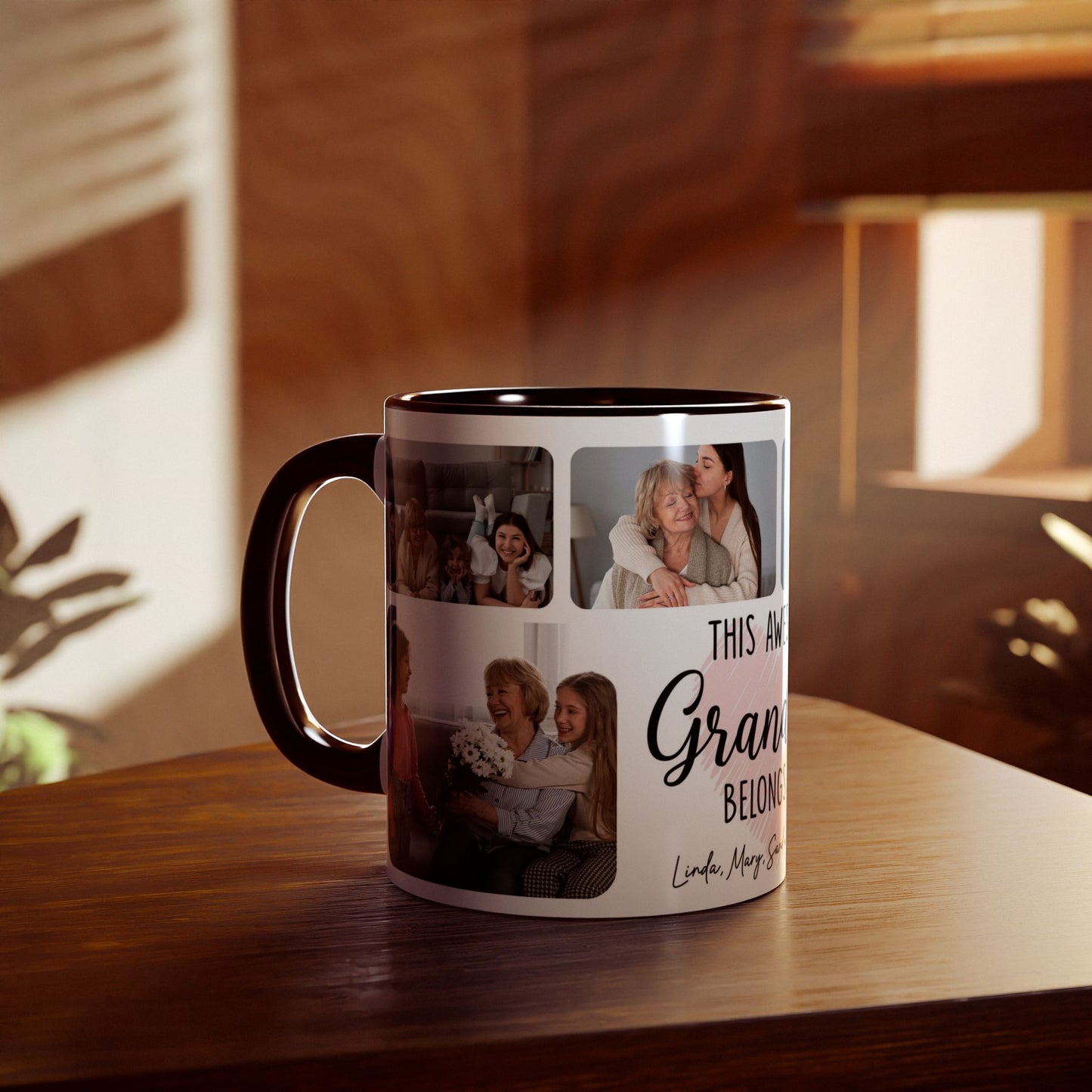 Personalized Grandma Photo Mug – Custom Family Photo Gift for Grandma, Grandkids Mug, Mother’s Day Gift for Nana, Grandma Coffee Mug