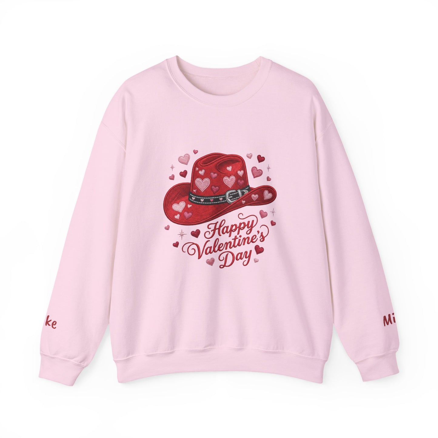 Valentine's Day Red Heart Cowboy Hat Sweatshirt