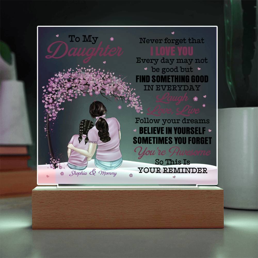 Personalized Mommy & Daughter Acrylic Plaque – Custom Names