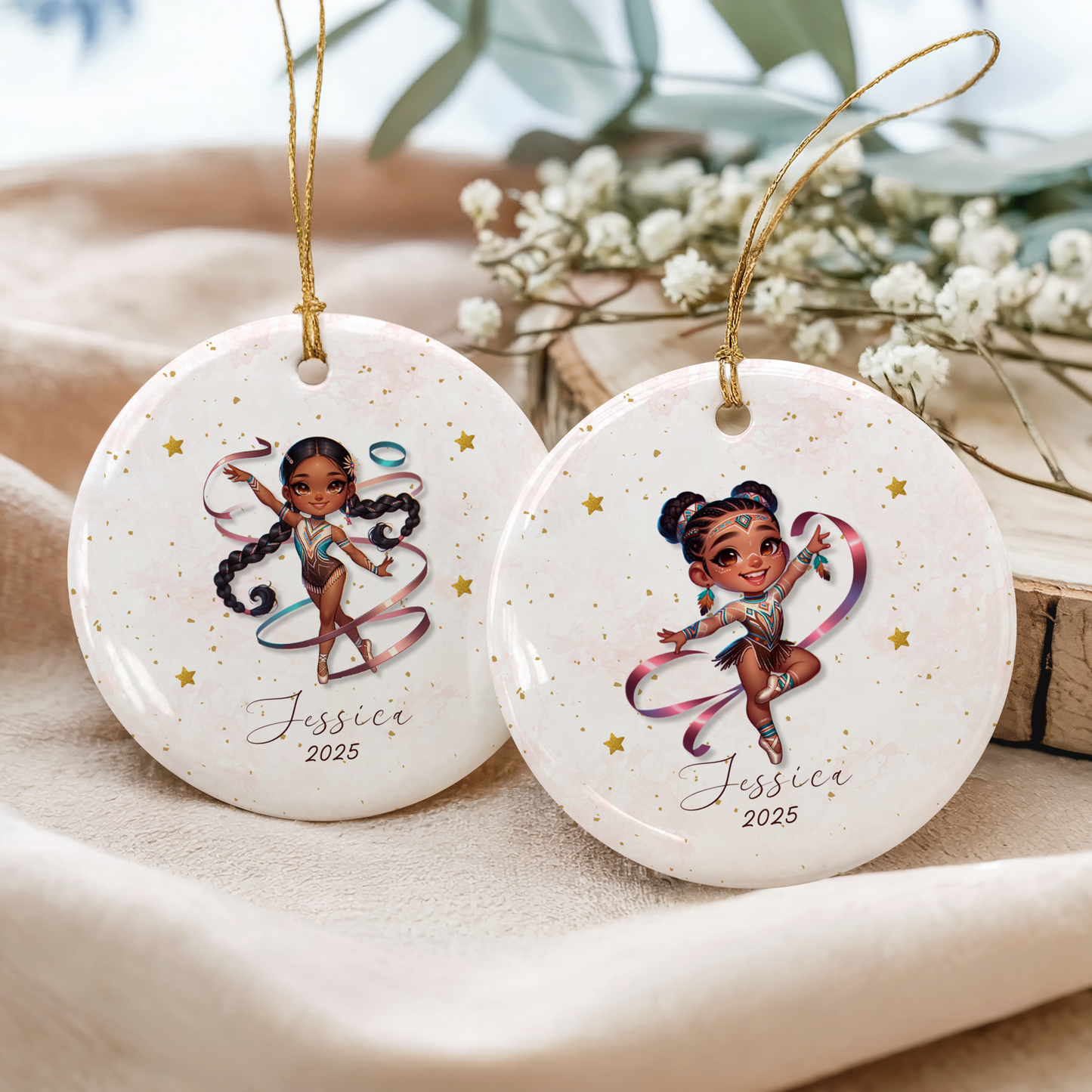 Personalized Gymnastics Ornament – Custom Gymnast Christmas Ornament for Girls – Rhythmic Gymnast Gift – Gymnastics Team Keepsake 2025