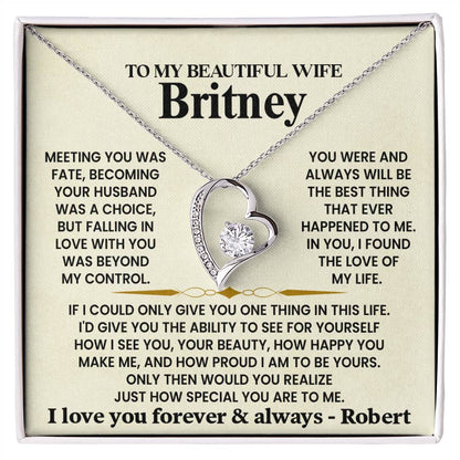 To My Beautiful Wife – With All My Love – Necklace Gift