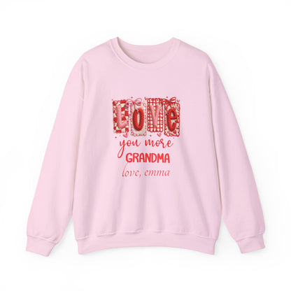Personalized Grandma Valentine Sweatshirt — Custom Grandma Valentine's Day Crewneck