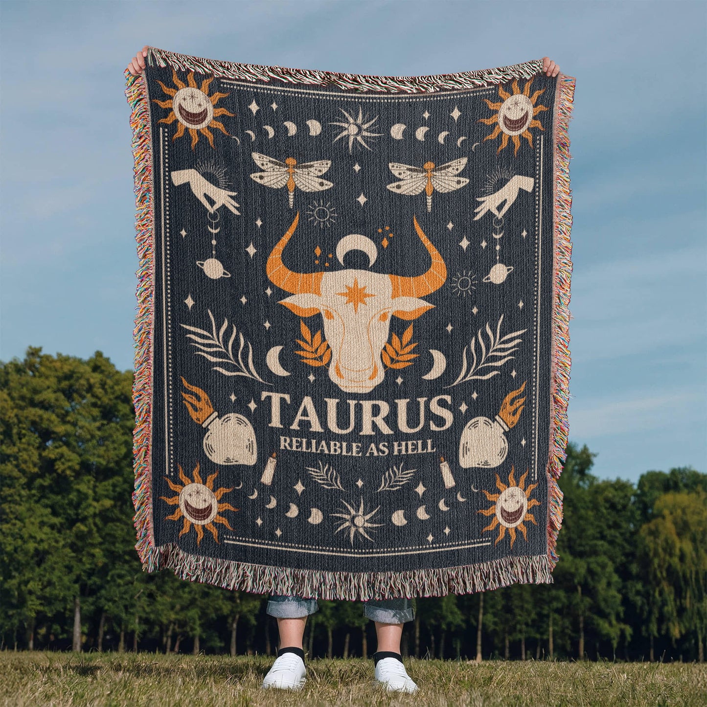 Zodiac Woven Blanket – Personalized Astrology Throw for Signs