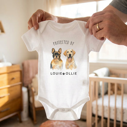 Personalized Baby Bodysuit with Pet Image, Custom Baby Onesie, Cute Newborn Gift, Animal Lover Infant Clothes, Unique Baby Romper
