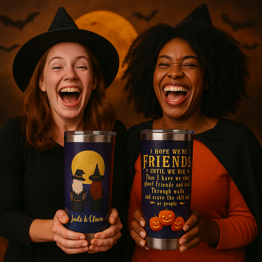 Personalized Witch Best Friend Tumbler – Funny Halloween Ghost Friends Cup