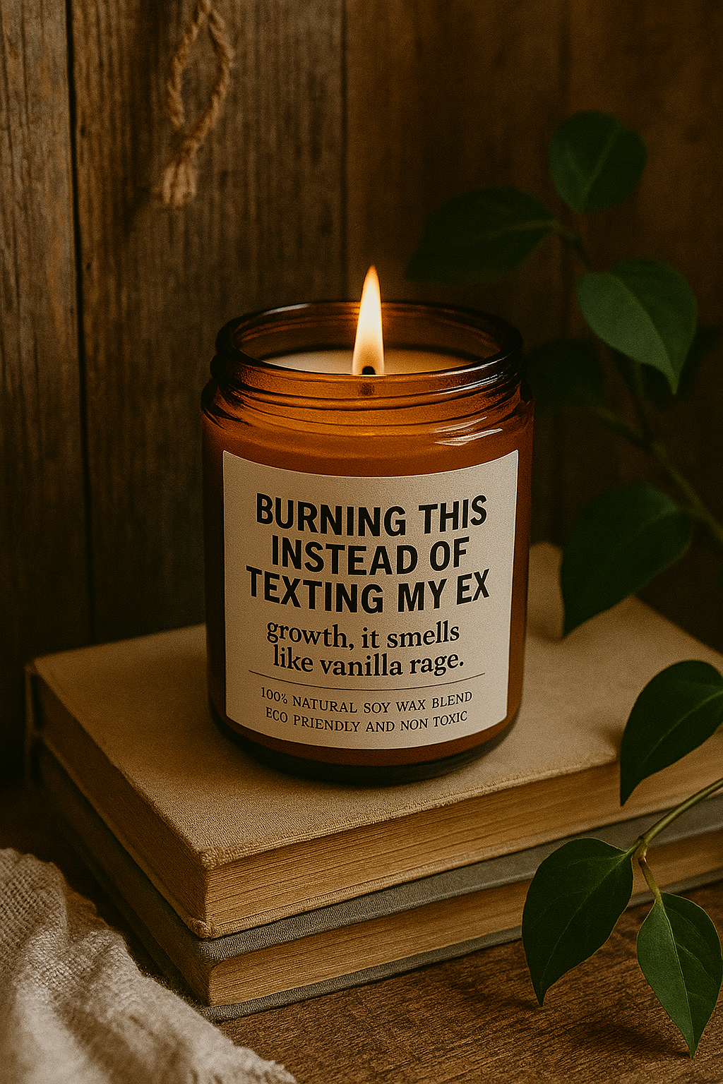 Burning This Instead of Texting My Ex Vanilla Rage Candle