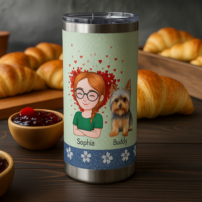 Custom "Just a Girl and Her Dog" 20oz Tumbler – Personalized Gift