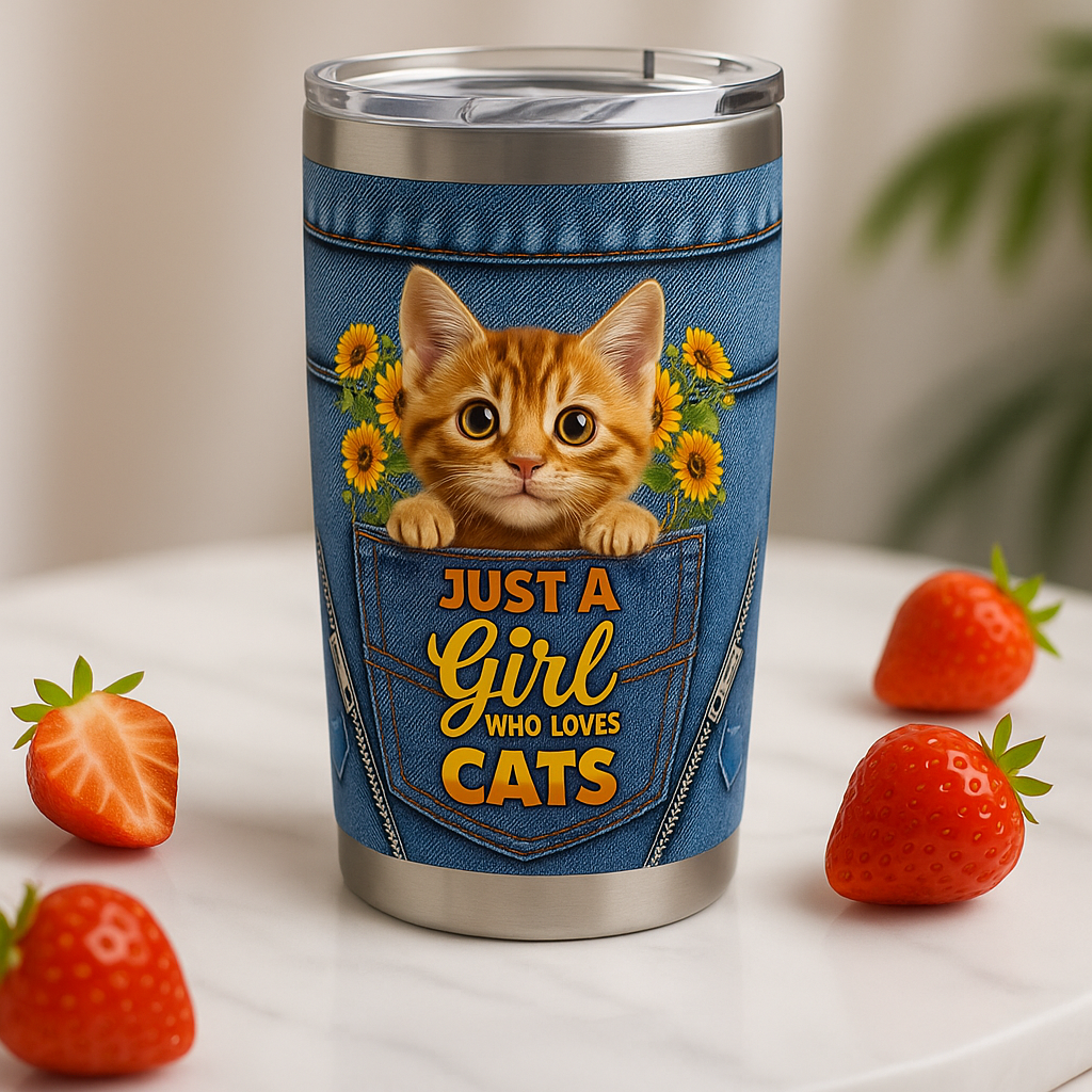 Custom Pet Lover Tumbler – Just a Girl Who Loves Dogs or Cats | 20oz Personalized Travel Mug