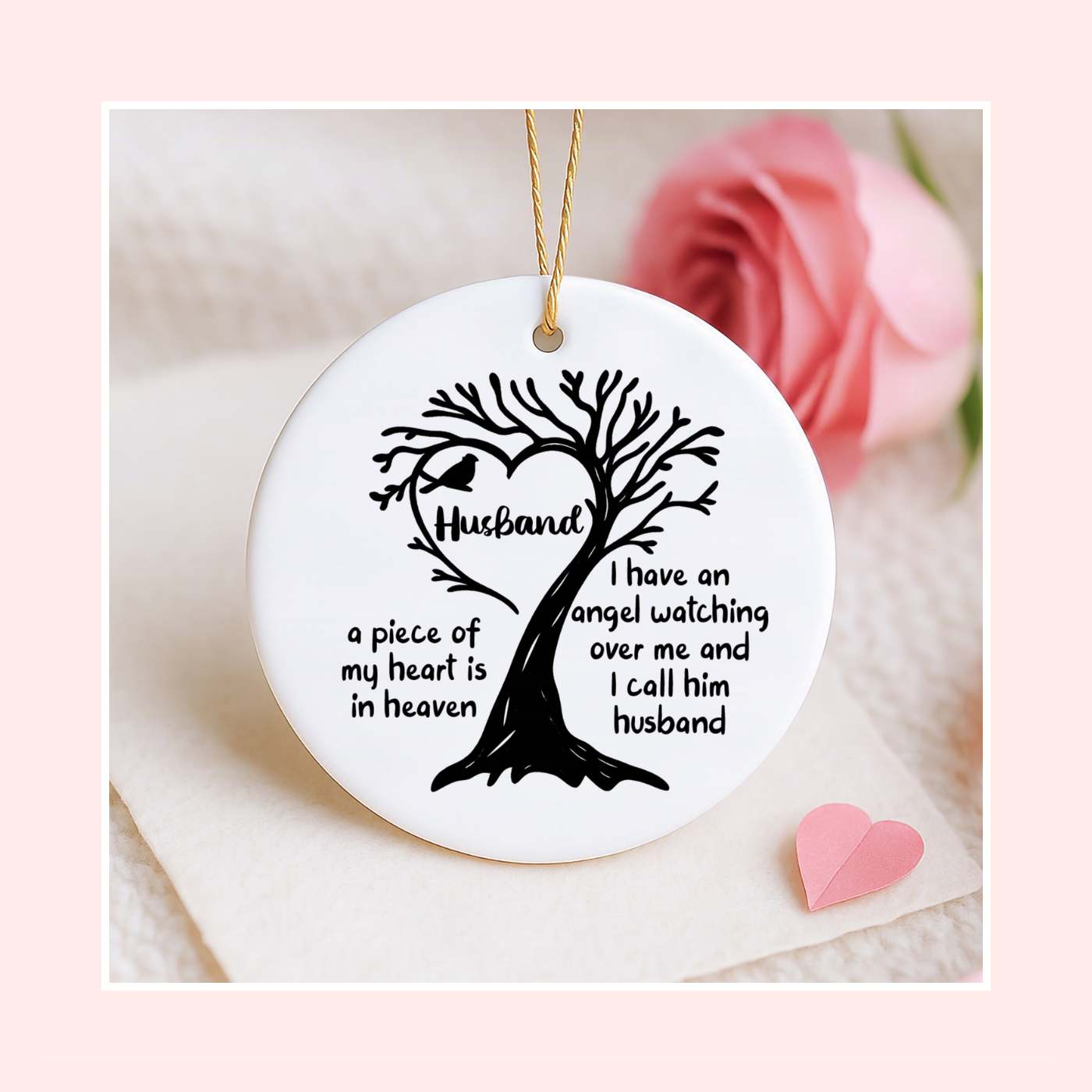 In Memory of Husband Ornament – Personalized Memorial Keepsake
