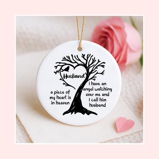 In Memory of Husband Ornament – Personalized Memorial Keepsake