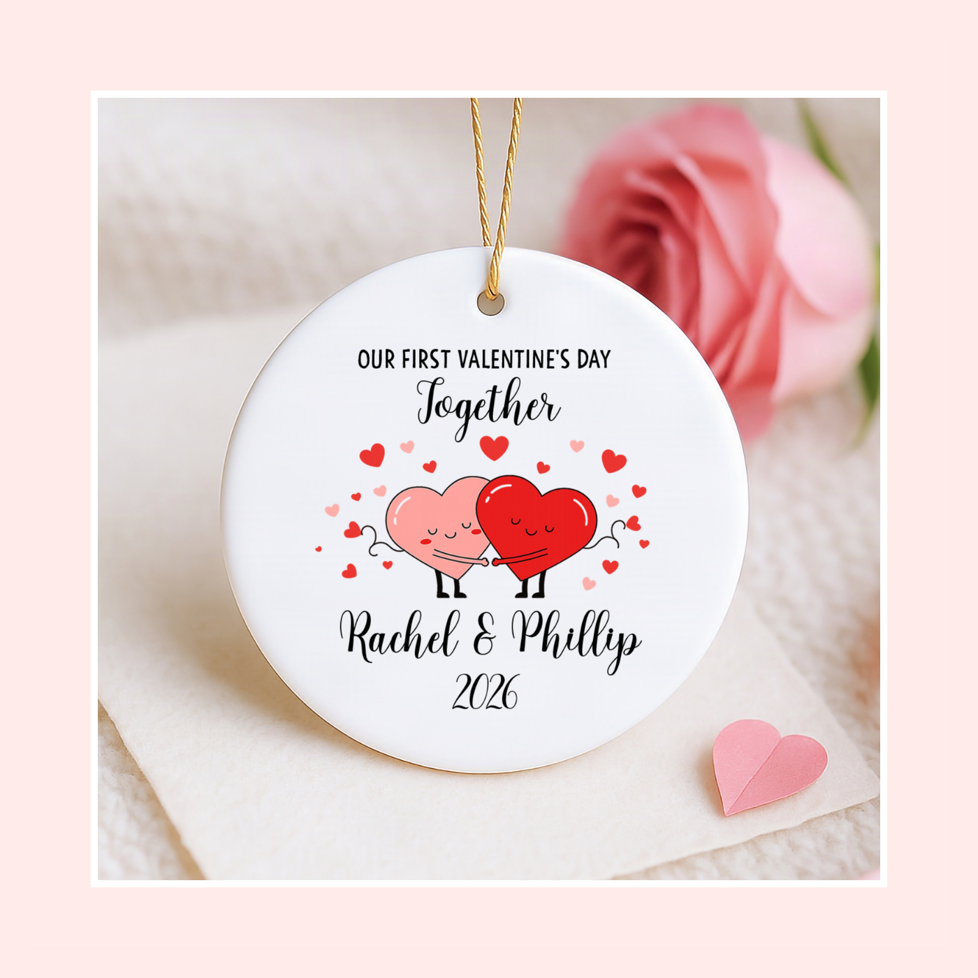 Personalized Ceramic Ornament – Custom Valentine’s Day Love Keepsake