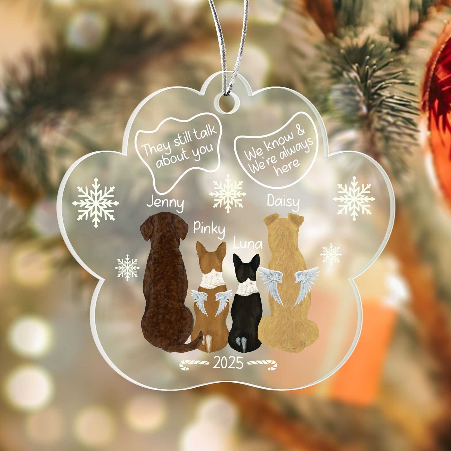 Dog memorial Christmas ornament