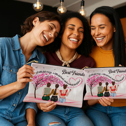 Custom Best Friend Makeup Bag - Personalized Characters Cosmetic Pouch