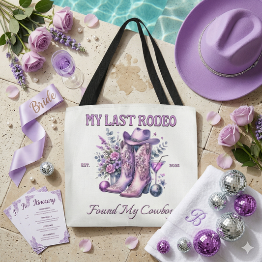My Last Rodeo" Bachelorette Tote Bag – Found My Cowboy | Custom Year