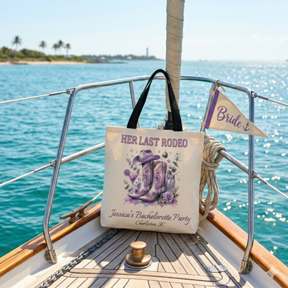 Personalized "Her Last Rodeo" Bachelorette Tote Bag With Name & Location