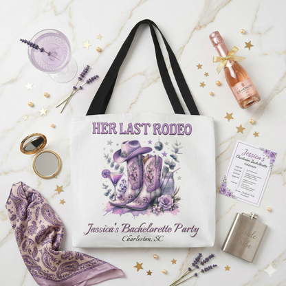 Personalized "Her Last Rodeo" Bachelorette Tote Bag With Name & Location