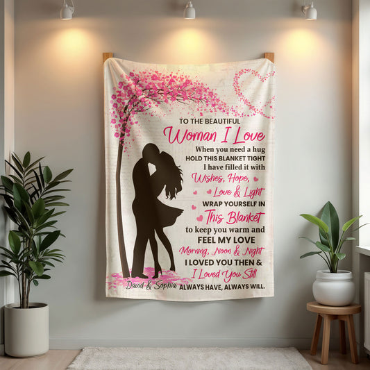 Personalized Coral Fleece Blanket – Romantic Love Message Cozy Throw