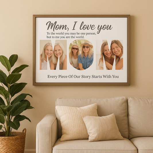 Personalized “Dear Mom” Mother's Day Photo Framed Canvas