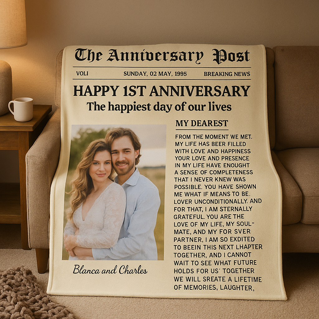 Customized Photo Anniversary Blanket !