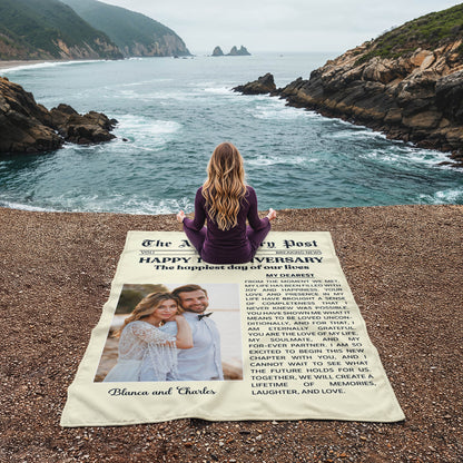 Customized Photo Anniversary Blanket !