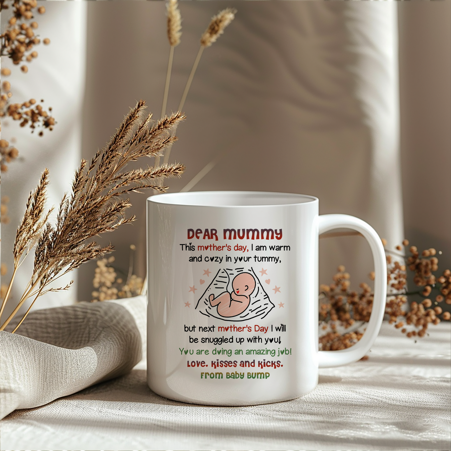 Dear Mummy Bump Coffee Mug – Mother’s Day Gift from Baby Bump (11oz & 15oz)