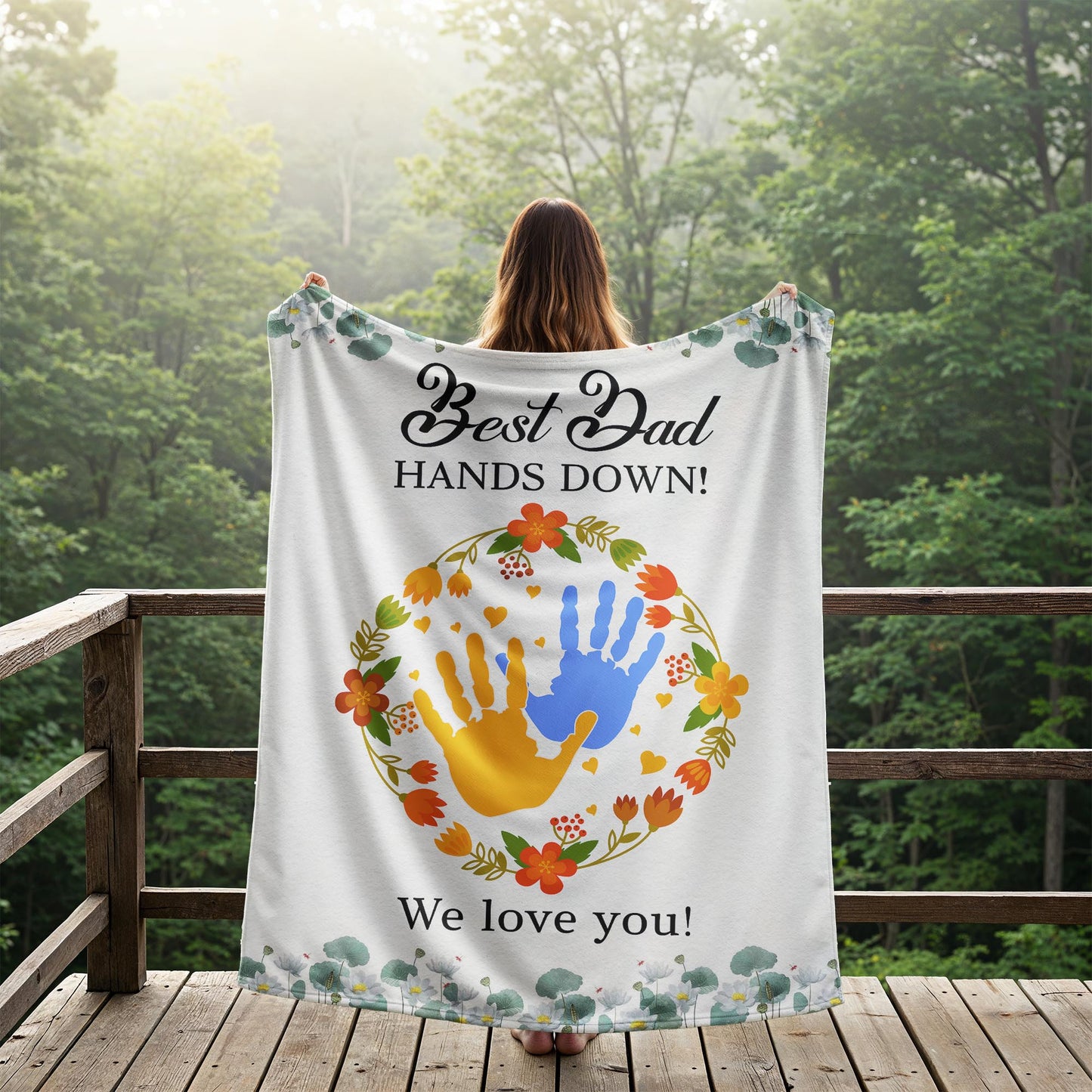 Best Dad Hands Down Blanket – Heartfelt Father’s Day Keepsake