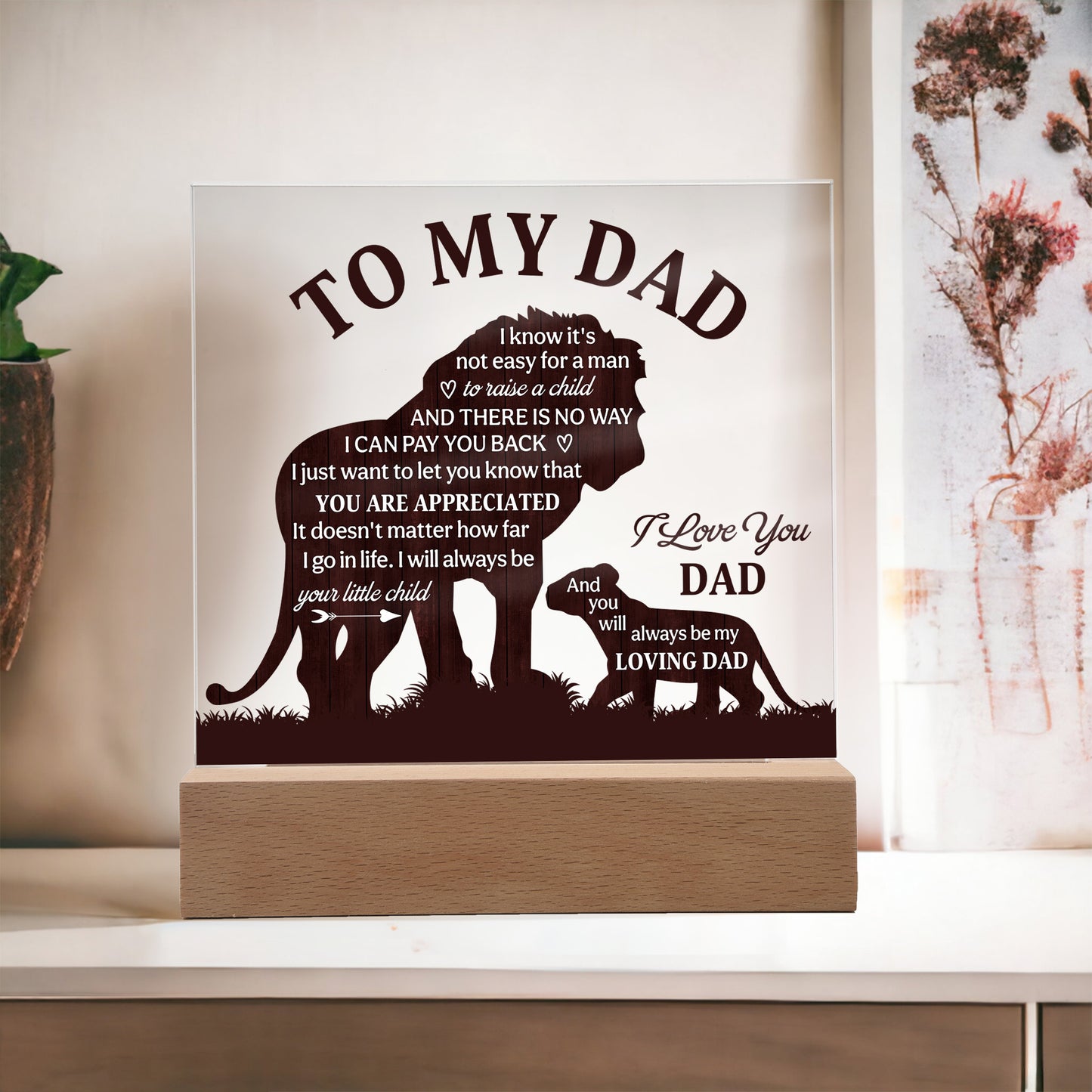 To My Dad Acrylic Plaque – Father’s Day Gift from Son or Daughter