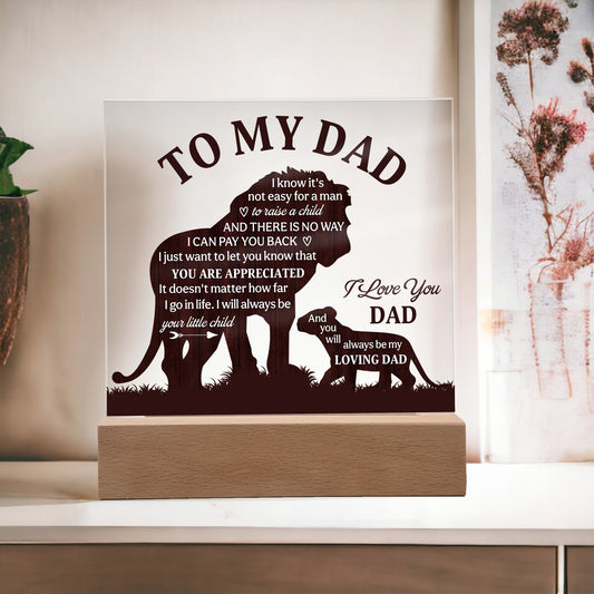 To My Dad Acrylic Plaque – Father’s Day Gift from Son or Daughter