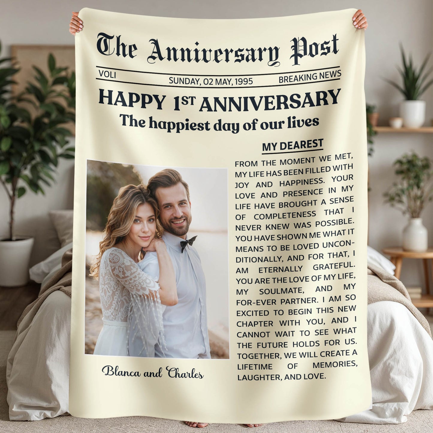 Customized Photo Anniversary Blanket !
