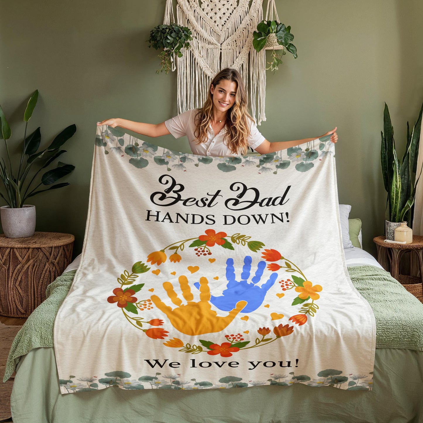 Best Dad Hands Down Blanket – Heartfelt Father’s Day Keepsake